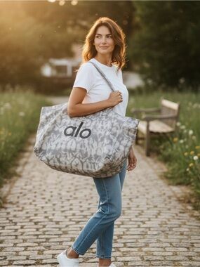 ALO Yoga Grey Tie-Dye Tote Bag